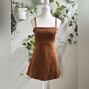 Forever 21 Brown Corduroy Mini Dress Size M